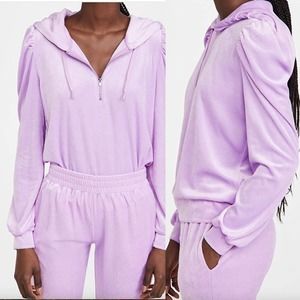 Generation Love Velour Primrose Hoodie In Lilac Purple Size XS New